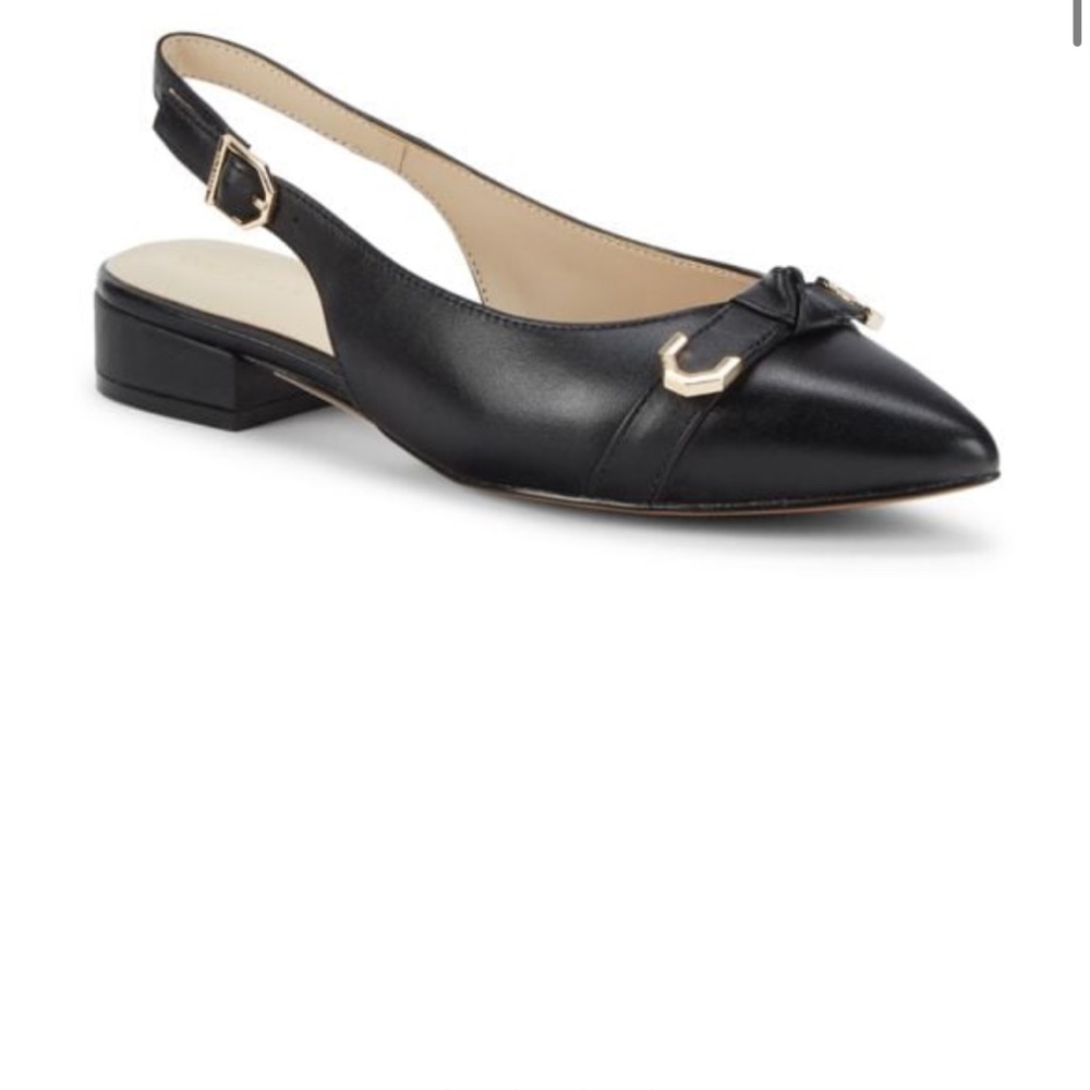 Cole Haan Menlo leather skimmer sling back black 9.5